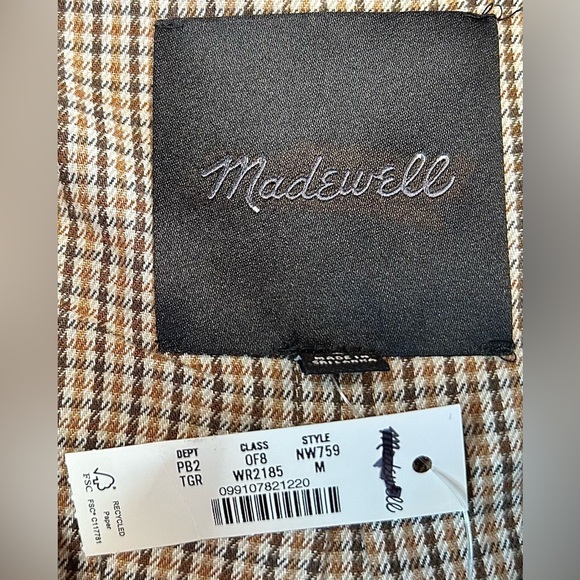 NWT Madewell Waxed Zip-Front Jacket in Trench Green, Corduroy Collar, NW759, M - Picture 14 of 16